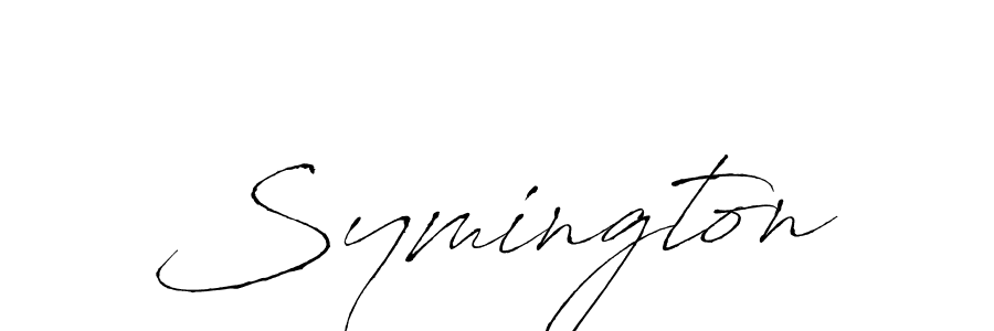 Use a signature maker to create a handwritten signature online. With this signature software, you can design (Antro_Vectra) your own signature for name Symington. Symington signature style 6 images and pictures png