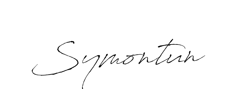 Use a signature maker to create a handwritten signature online. With this signature software, you can design (Antro_Vectra) your own signature for name Symontun. Symontun signature style 6 images and pictures png