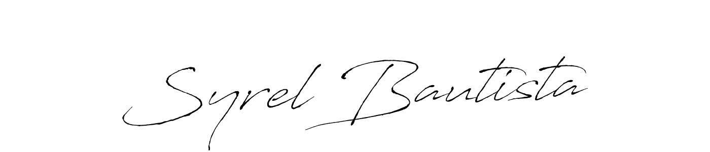 It looks lik you need a new signature style for name Syrel Bautista. Design unique handwritten (Antro_Vectra) signature with our free signature maker in just a few clicks. Syrel Bautista signature style 6 images and pictures png