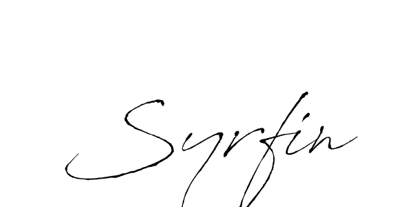 Make a beautiful signature design for name Syrfin. With this signature (Antro_Vectra) style, you can create a handwritten signature for free. Syrfin signature style 6 images and pictures png