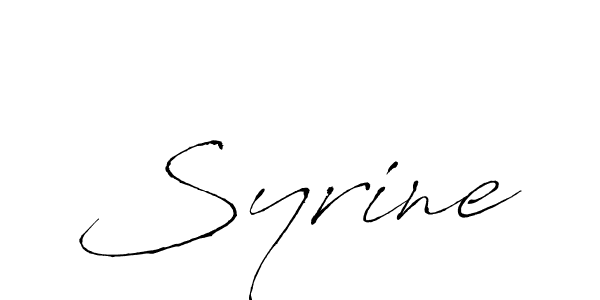 Design your own signature with our free online signature maker. With this signature software, you can create a handwritten (Antro_Vectra) signature for name Syrine. Syrine signature style 6 images and pictures png