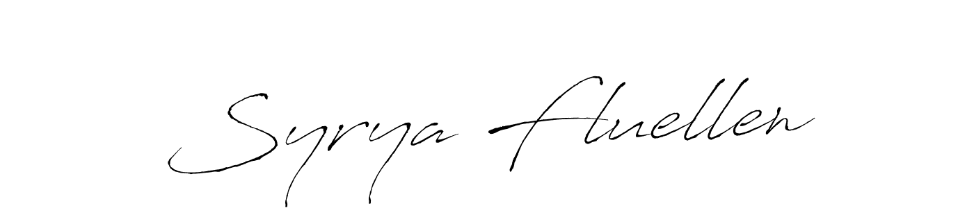How to make Syrya Fluellen signature? Antro_Vectra is a professional autograph style. Create handwritten signature for Syrya Fluellen name. Syrya Fluellen signature style 6 images and pictures png