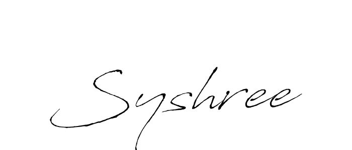 Use a signature maker to create a handwritten signature online. With this signature software, you can design (Antro_Vectra) your own signature for name Syshree. Syshree signature style 6 images and pictures png