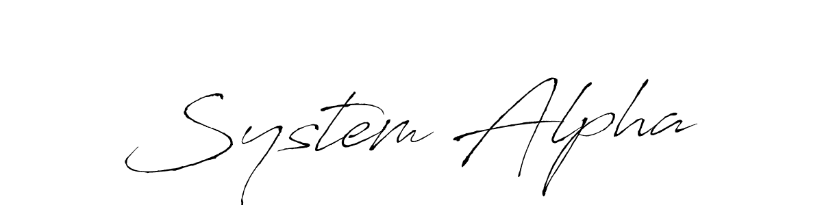 How to make System Alpha signature? Antro_Vectra is a professional autograph style. Create handwritten signature for System Alpha name. System Alpha signature style 6 images and pictures png