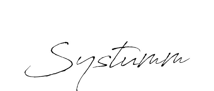 Antro_Vectra is a professional signature style that is perfect for those who want to add a touch of class to their signature. It is also a great choice for those who want to make their signature more unique. Get Systumm name to fancy signature for free. Systumm signature style 6 images and pictures png
