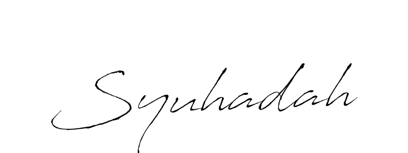 Syuhadah stylish signature style. Best Handwritten Sign (Antro_Vectra) for my name. Handwritten Signature Collection Ideas for my name Syuhadah. Syuhadah signature style 6 images and pictures png