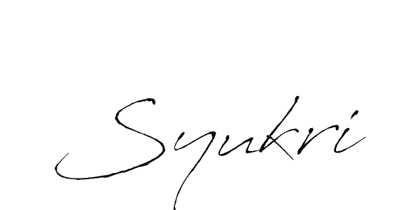 Make a beautiful signature design for name Syukri. With this signature (Antro_Vectra) style, you can create a handwritten signature for free. Syukri signature style 6 images and pictures png