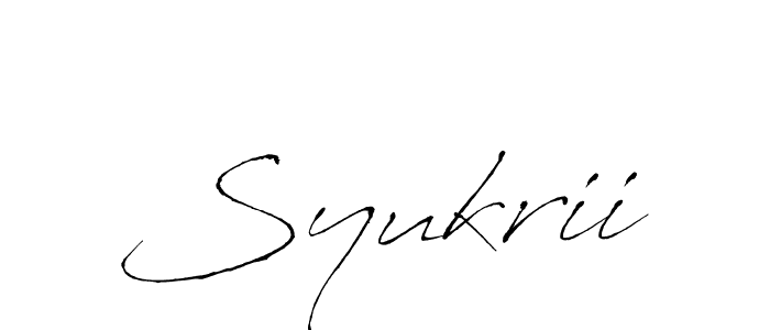 You should practise on your own different ways (Antro_Vectra) to write your name (Syukrii) in signature. don't let someone else do it for you. Syukrii signature style 6 images and pictures png