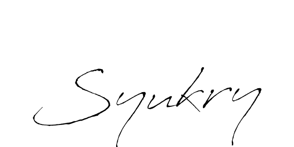 Design your own signature with our free online signature maker. With this signature software, you can create a handwritten (Antro_Vectra) signature for name Syukry. Syukry signature style 6 images and pictures png