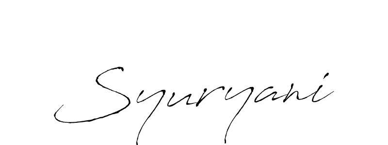 Make a beautiful signature design for name Syuryani. With this signature (Antro_Vectra) style, you can create a handwritten signature for free. Syuryani signature style 6 images and pictures png