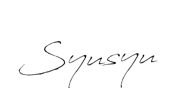 Antro_Vectra is a professional signature style that is perfect for those who want to add a touch of class to their signature. It is also a great choice for those who want to make their signature more unique. Get Syusyu name to fancy signature for free. Syusyu signature style 6 images and pictures png