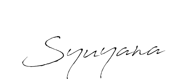Make a beautiful signature design for name Syuyana. With this signature (Antro_Vectra) style, you can create a handwritten signature for free. Syuyana signature style 6 images and pictures png