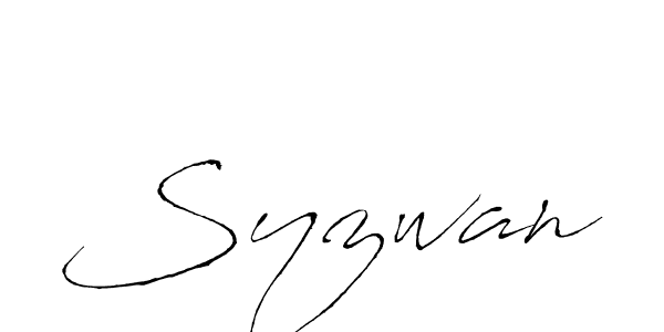 You should practise on your own different ways (Antro_Vectra) to write your name (Syzwan) in signature. don't let someone else do it for you. Syzwan signature style 6 images and pictures png