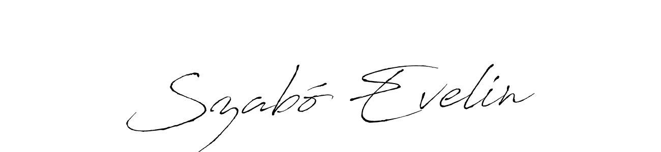 Antro_Vectra is a professional signature style that is perfect for those who want to add a touch of class to their signature. It is also a great choice for those who want to make their signature more unique. Get Szabó Evelin name to fancy signature for free. Szabó Evelin signature style 6 images and pictures png