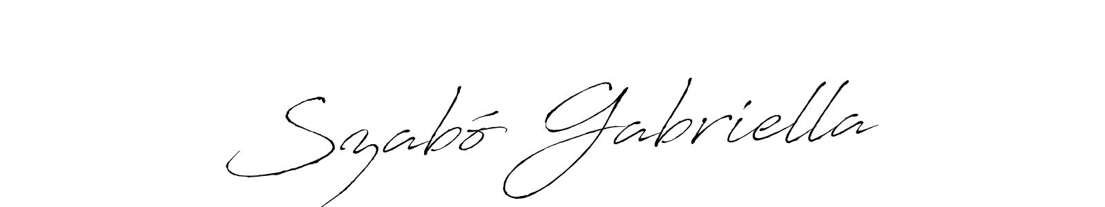 Szabó Gabriella stylish signature style. Best Handwritten Sign (Antro_Vectra) for my name. Handwritten Signature Collection Ideas for my name Szabó Gabriella. Szabó Gabriella signature style 6 images and pictures png