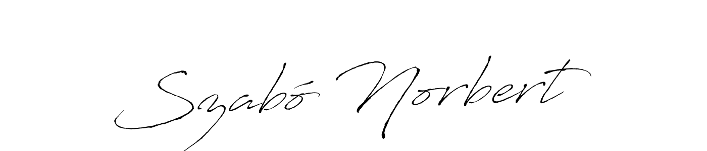 Design your own signature with our free online signature maker. With this signature software, you can create a handwritten (Antro_Vectra) signature for name Szabó Norbert. Szabó Norbert signature style 6 images and pictures png