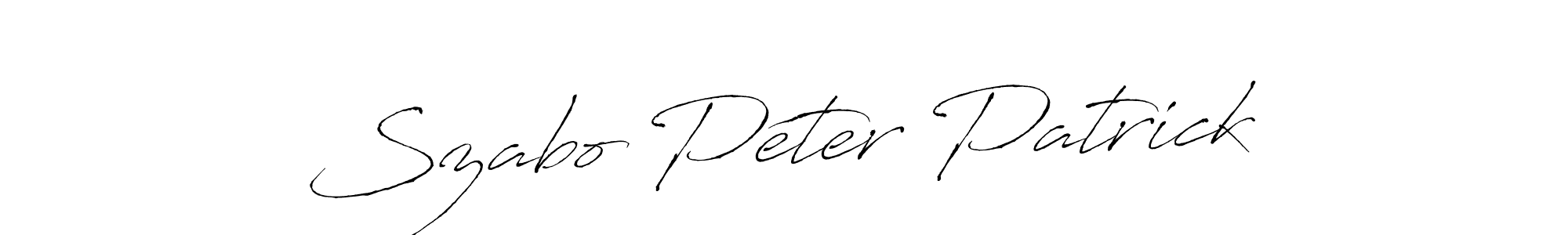 Antro_Vectra is a professional signature style that is perfect for those who want to add a touch of class to their signature. It is also a great choice for those who want to make their signature more unique. Get Szabo Péter Patrick name to fancy signature for free. Szabo Péter Patrick signature style 6 images and pictures png