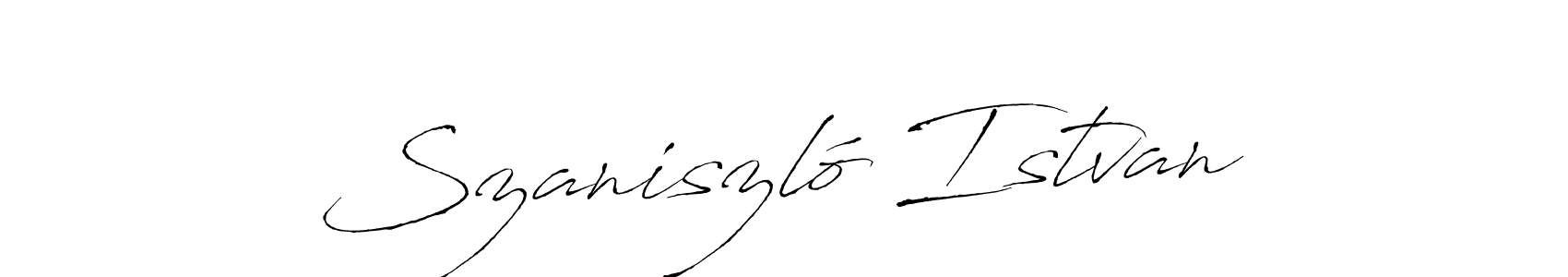 Similarly Antro_Vectra is the best handwritten signature design. Signature creator online .You can use it as an online autograph creator for name Szaniszló Istvan. Szaniszló Istvan signature style 6 images and pictures png