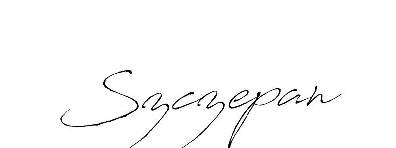 Szczepan stylish signature style. Best Handwritten Sign (Antro_Vectra) for my name. Handwritten Signature Collection Ideas for my name Szczepan. Szczepan signature style 6 images and pictures png