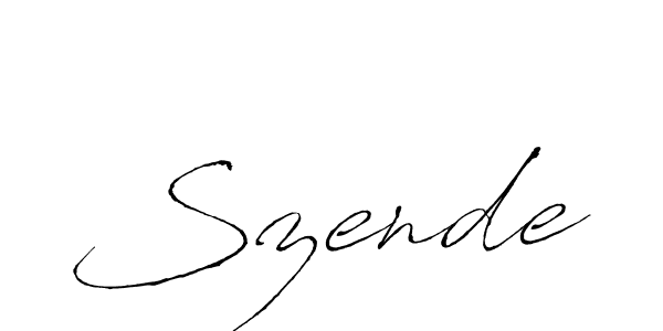 Make a beautiful signature design for name Szende. With this signature (Antro_Vectra) style, you can create a handwritten signature for free. Szende signature style 6 images and pictures png