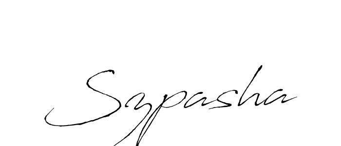 The best way (Antro_Vectra) to make a short signature is to pick only two or three words in your name. The name Szpasha include a total of six letters. For converting this name. Szpasha signature style 6 images and pictures png