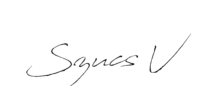 Antro_Vectra is a professional signature style that is perfect for those who want to add a touch of class to their signature. It is also a great choice for those who want to make their signature more unique. Get Szucs V name to fancy signature for free. Szucs V signature style 6 images and pictures png