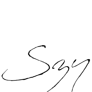 Use a signature maker to create a handwritten signature online. With this signature software, you can design (Antro_Vectra) your own signature for name Szy. Szy signature style 6 images and pictures png