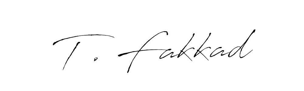 Create a beautiful signature design for name T . Fakkad. With this signature (Antro_Vectra) fonts, you can make a handwritten signature for free. T . Fakkad signature style 6 images and pictures png