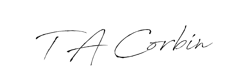 Make a beautiful signature design for name T A Corbin. With this signature (Antro_Vectra) style, you can create a handwritten signature for free. T A Corbin signature style 6 images and pictures png