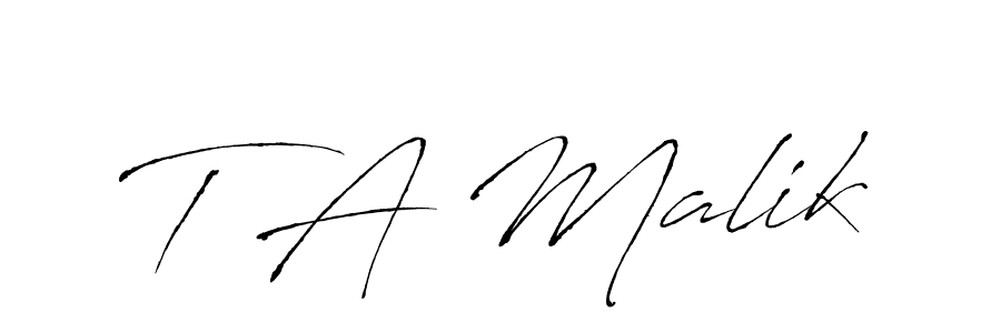 Antro_Vectra is a professional signature style that is perfect for those who want to add a touch of class to their signature. It is also a great choice for those who want to make their signature more unique. Get T A Malik name to fancy signature for free. T A Malik signature style 6 images and pictures png
