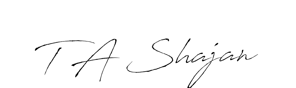 This is the best signature style for the T A Shajan name. Also you like these signature font (Antro_Vectra). Mix name signature. T A Shajan signature style 6 images and pictures png