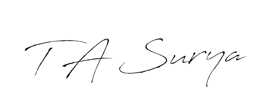 This is the best signature style for the T A Surya name. Also you like these signature font (Antro_Vectra). Mix name signature. T A Surya signature style 6 images and pictures png