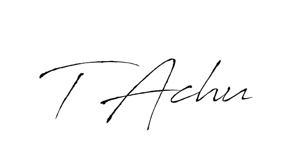 How to make T Achu name signature. Use Antro_Vectra style for creating short signs online. This is the latest handwritten sign. T Achu signature style 6 images and pictures png