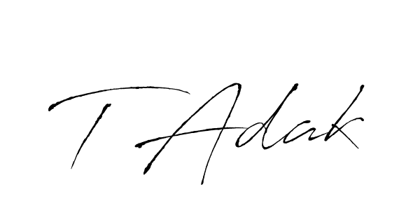 Make a beautiful signature design for name T Adak. With this signature (Antro_Vectra) style, you can create a handwritten signature for free. T Adak signature style 6 images and pictures png