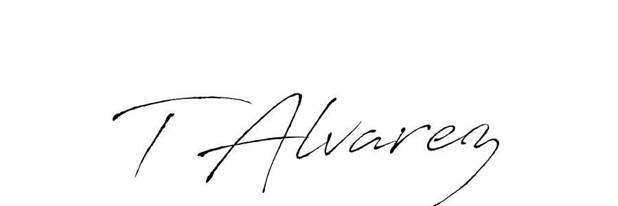 How to make T Alvarez name signature. Use Antro_Vectra style for creating short signs online. This is the latest handwritten sign. T Alvarez signature style 6 images and pictures png