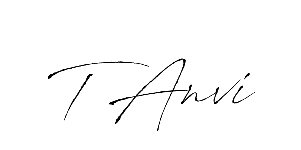 The best way (Antro_Vectra) to make a short signature is to pick only two or three words in your name. The name T Anvi include a total of six letters. For converting this name. T Anvi signature style 6 images and pictures png