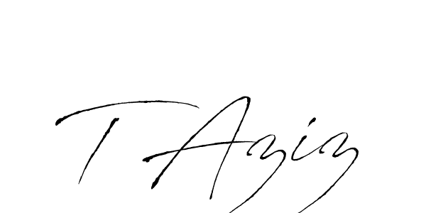 How to make T Aziz signature? Antro_Vectra is a professional autograph style. Create handwritten signature for T Aziz name. T Aziz signature style 6 images and pictures png
