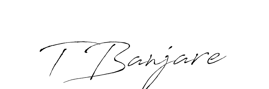 The best way (Antro_Vectra) to make a short signature is to pick only two or three words in your name. The name T Banjare include a total of six letters. For converting this name. T Banjare signature style 6 images and pictures png