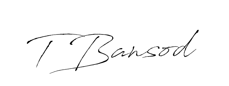 Also You can easily find your signature by using the search form. We will create T Bansod name handwritten signature images for you free of cost using Antro_Vectra sign style. T Bansod signature style 6 images and pictures png