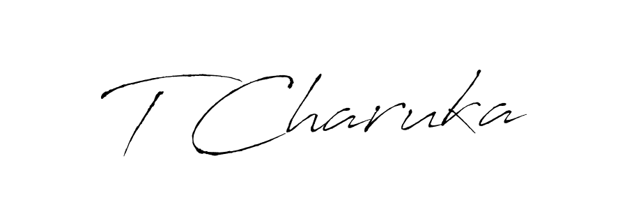 Make a beautiful signature design for name T Charuka. With this signature (Antro_Vectra) style, you can create a handwritten signature for free. T Charuka signature style 6 images and pictures png