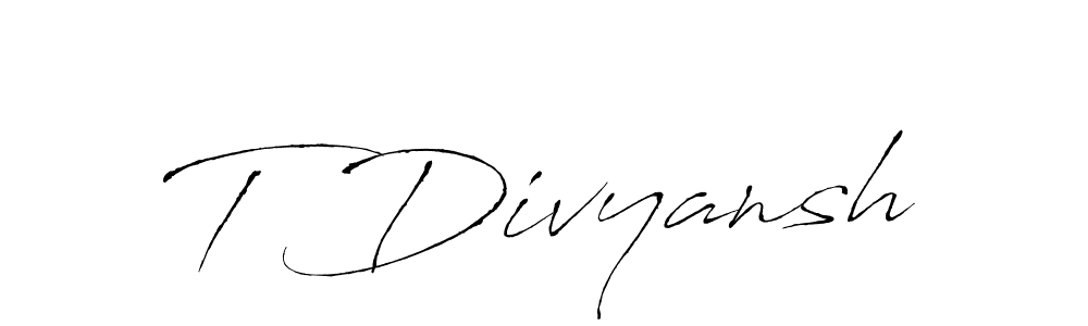 Design your own signature with our free online signature maker. With this signature software, you can create a handwritten (Antro_Vectra) signature for name T Divyansh. T Divyansh signature style 6 images and pictures png