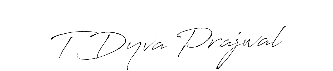 Make a beautiful signature design for name T Dyva Prajwal. With this signature (Antro_Vectra) style, you can create a handwritten signature for free. T Dyva Prajwal signature style 6 images and pictures png