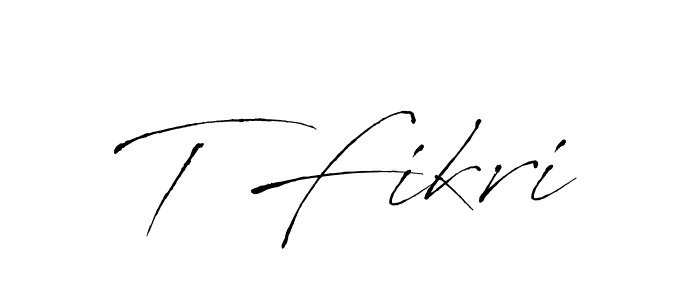 You can use this online signature creator to create a handwritten signature for the name T Fikri. This is the best online autograph maker. T Fikri signature style 6 images and pictures png