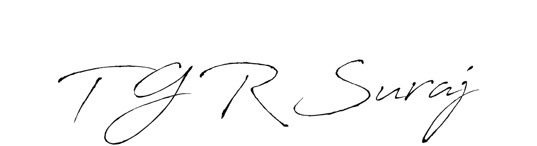 You should practise on your own different ways (Antro_Vectra) to write your name (T G R Suraj) in signature. don't let someone else do it for you. T G R Suraj signature style 6 images and pictures png
