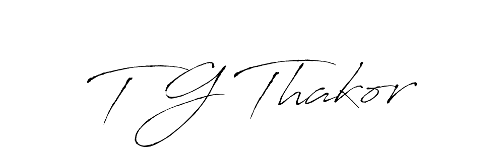 T G Thakor stylish signature style. Best Handwritten Sign (Antro_Vectra) for my name. Handwritten Signature Collection Ideas for my name T G Thakor. T G Thakor signature style 6 images and pictures png