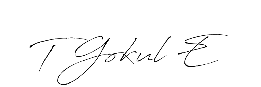 Similarly Antro_Vectra is the best handwritten signature design. Signature creator online .You can use it as an online autograph creator for name T Gokul E. T Gokul E signature style 6 images and pictures png