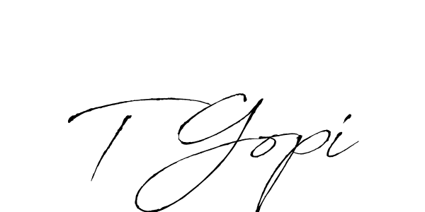 Antro_Vectra is a professional signature style that is perfect for those who want to add a touch of class to their signature. It is also a great choice for those who want to make their signature more unique. Get T Gopi name to fancy signature for free. T Gopi signature style 6 images and pictures png