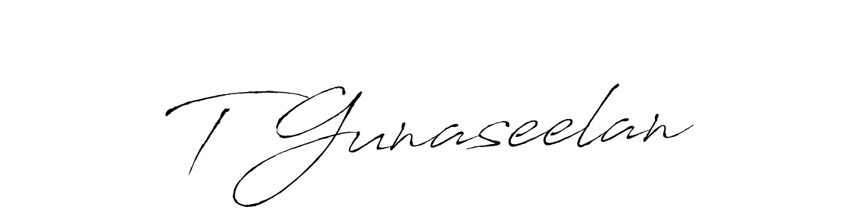 Design your own signature with our free online signature maker. With this signature software, you can create a handwritten (Antro_Vectra) signature for name T Gunaseelan. T Gunaseelan signature style 6 images and pictures png