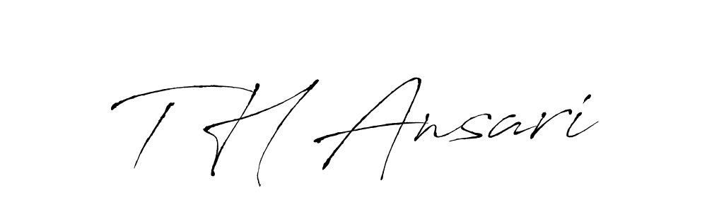 Antro_Vectra is a professional signature style that is perfect for those who want to add a touch of class to their signature. It is also a great choice for those who want to make their signature more unique. Get T H Ansari name to fancy signature for free. T H Ansari signature style 6 images and pictures png