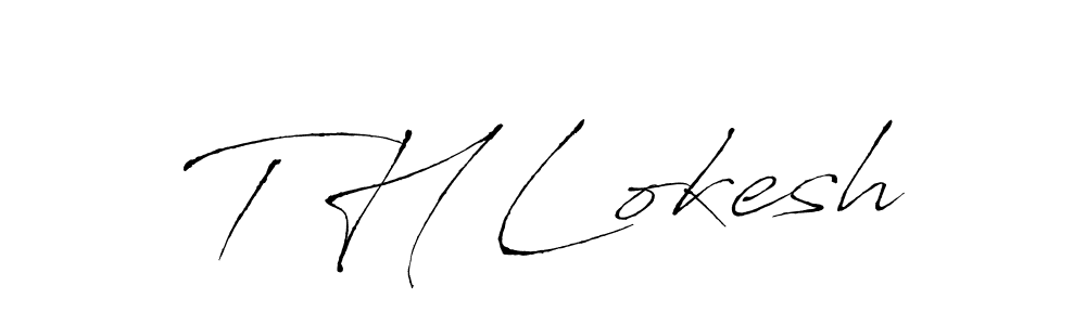 Antro_Vectra is a professional signature style that is perfect for those who want to add a touch of class to their signature. It is also a great choice for those who want to make their signature more unique. Get T H Lokesh name to fancy signature for free. T H Lokesh signature style 6 images and pictures png